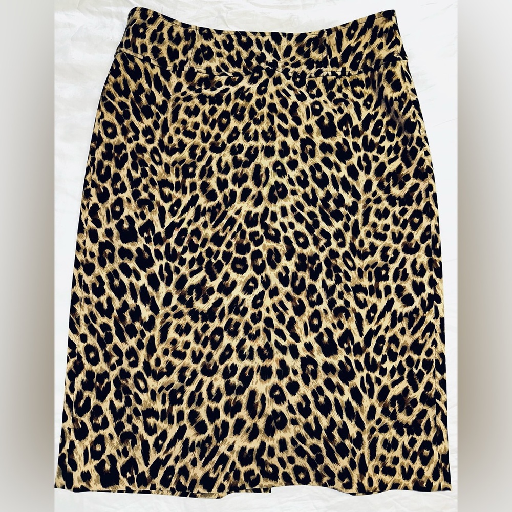 Leslie Stuart leopard print pencil skirt size 6